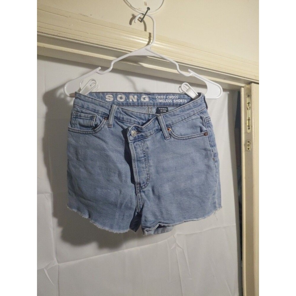 Song Cury Women's Denim Shorts High Rise Cut Off Size 3/26